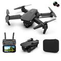 E88 Drone pieghevole Foto aeree HD Quadrocopter Altitude Hold RC Aircraft con 4K Dual Cameras - Nero