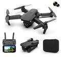 E88 Drone pieghevole Foto aeree HD Quadrocopter Altitude Hold RC Aircraft con 4K Dual Cameras - Nero