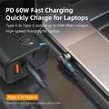 Cavo magnetico USB-C intrecciato in nylon E9 con rotazione a 540 gradi - 1m/60W - Nero