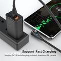 Cavo magnetico USB-C intrecciato in nylon E9 con rotazione a 540 gradi - 1m/60W - Nero