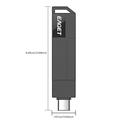 Chiavetta USB 2-in-1 EAGET CF33 USB 3.2 Tipo A/USB-C – 128 GB - Nera