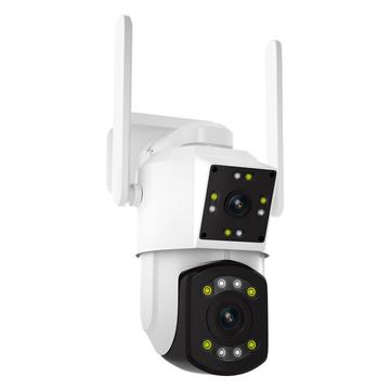 ESCAM PT210 Telecamera PTZ a doppio obiettivo con audio bidirezionale e visione notturna a colori - 3MP, WiFi