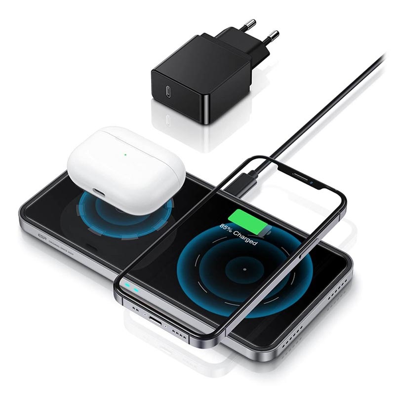 Caricabatterie Wireless magnetico ESR HaloLock 2-in-1 per iPhone 12/13,  AirPods