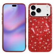 Custodia iPhone 17 Pro placcata glitter - Compatibile con MagSafe - Rossa