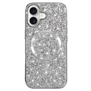 Custodia iPhone 17 placcata glitter - Compatibile con MagSafe - Argenta
