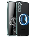 Custodia Ibrida Magnetica Elettroplaccata per Samsung Galaxy S23+ 5G - Verde