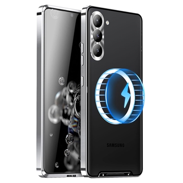 Custodia Ibrida Magnetica Elettroplaccata per Samsung Galaxy S23+ 5G - Color Argento