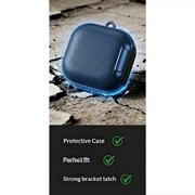 Samsung Galaxy Buds4/Buds4 Pro Custodia elegante con moschettone e pennelli per la pulizia - Blu