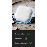 Samsung Galaxy Buds4/Buds4 Pro Custodia elegante con moschettone e pennelli per la pulizia - Bianco