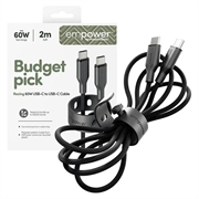Cavo USB-C Empower by PanzerGlass Racing - 60W, 2m - Nero