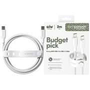 Cavo USB-C Empower by PanzerGlass Racing - 60W, 2m - Bianco