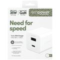 Empower by PanzerGlass Turbo 35W GaN Fast Charger - USB-C, USB-A - Bianco