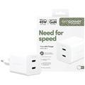 Empower by PanzerGlass Turbo 45W USB-C GaN Caricabatterie rapido - Bianco