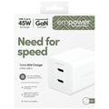 Empower by PanzerGlass Turbo 45W USB-C GaN Caricabatterie rapido - Bianco