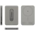 Empower by PanzerGlass Power Bank wireless con supporto girevole - 5000mAh, compatibile con Qi2 e MagSafe - Titanio
