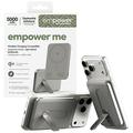 Empower by PanzerGlass Power Bank wireless con supporto girevole - 5000mAh, compatibile con Qi2 e MagSafe - Titanio