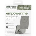 Empower by PanzerGlass Power Bank wireless con supporto girevole - 5000mAh, compatibile con Qi2 e MagSafe - Titanio