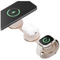 Caricabatterie wireless Qi2 pieghevole 3 in 1 di Energea AluMag Trio - 15W