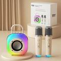 Altoparlante Bluetooth per karaoke Erazer K20 con 2 microfoni - Beige