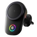 Caricabatterie wireless magnetico Essager da 15W con supporto per auto e ventola di raffreddamento - Compatibile con MagSafe - Nero
