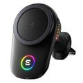Caricabatterie wireless magnetico Essager da 15W con supporto per auto e ventola di raffreddamento - Compatibile con MagSafe - Nero
