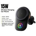 Caricabatterie wireless magnetico Essager da 15W con supporto per auto e ventola di raffreddamento - Compatibile con MagSafe - Nero