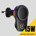 Caricabatterie wireless magnetico Essager da 15W con supporto per auto e ventola di raffreddamento - Compatibile con MagSafe - Nero