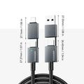 Cavo di ricarica rapida Essager 4 in 1 da 240W - da USB-A/USB-C a USB-C/Lightning - 0.25m - Grigio