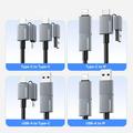 Cavo di ricarica rapida Essager 4 in 1 da 240W - da USB-A/USB-C a USB-C/Lightning - 0.25m - Grigio