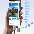 Cavo di ricarica rapida Essager 4 in 1 da 240W - da USB-A/USB-C a USB-C/Lightning - 0.25m - Grigio