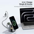 Supporto di ricarica wireless magnetico 4-in-1 di Essager - 15W - Nero