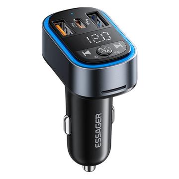 Essager ECCFM-CT0G-P Caricabatterie per auto da 35W con trasmettitore FM Bluetooth - Grigio