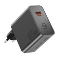 Caricabatterie da muro Essager ES-CD65 da 65W con tecnologia GaN - USB-C/USB-A - Nero