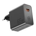 Caricabatterie da muro Essager ES-CD65 da 65W con tecnologia GaN - USB-C/USB-A - Nero