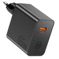 Caricabatterie da muro Essager ES-CD65 da 65W con tecnologia GaN - USB-C/USB-A - Nero
