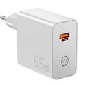 Caricabatterie da muro Essager ES-CD65 da 65W con tecnologia GaN - USB-C/USB-A - Bianco