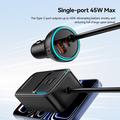 Caricabatterie da auto Essager F789 da 135W per sedile posteriore - 2 cavi USB-C, 4 ingressi USB-C e 2 ingressi USB-A - 1.5m - Nero