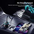 Caricabatterie da auto Essager F789 da 135W per sedile posteriore - 2 cavi USB-C, 4 ingressi USB-C e 2 ingressi USB-A - 1.5m - Nero