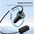 Caricabatterie da auto Essager F789 da 135W per sedile posteriore - 2 cavi USB-C, 4 ingressi USB-C e 2 ingressi USB-A - 1.5m - Nero