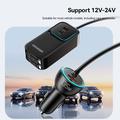 Caricabatterie da auto Essager F789 da 135W per sedile posteriore - 2 cavi USB-C, 4 ingressi USB-C e 2 ingressi USB-A - 1.5m - Nero