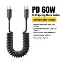 Cavo USB-C Essager Spring con ricarica rapida PD - 1.8m/60W - Nero