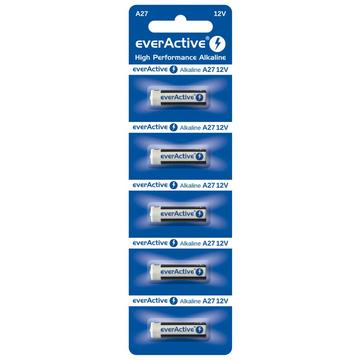 Pile alcaline EverActive A27/L828 12V - 5 pz.
