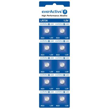 Batterie alcaline a bottone EverActive AG3 LR736/LR41 - 10 pz.