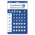 Set di batterie alcaline a bottone EverActive - 30 pezzi.