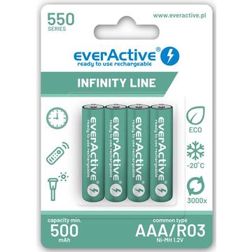 EverActive Infinity Line EVHRL03-550 Batterie ricaricabili AAA 550mAh - 4 pezzi.