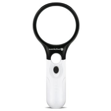 EverActive MG-01 Lente d\'ingrandimento 3x/45x con retroilluminazione a LED - Bianco / Nero