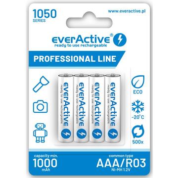 EverActive Professional Line EVHRL03-1050 Batterie ricaricabili AAA 1050mAh - 4 pezzi.
