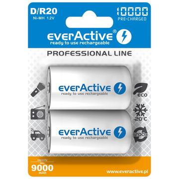 EverActive Professional Line EVHRL20-10000 Batterie ricaricabili D 10000mAh - 2 pezzi.