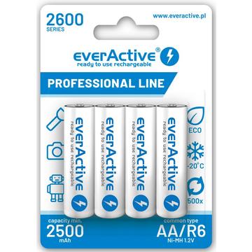EverActive Professional Line EVHRL6-2600 Batterie AA ricaricabili 2600mAh - 4 pezzi.