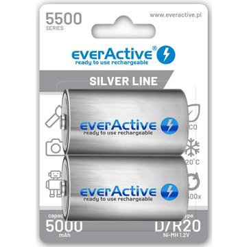 EverActive Silver Line EVHRL20-5500 Batterie ricaricabili D 5500mAh - 2 pezzi.